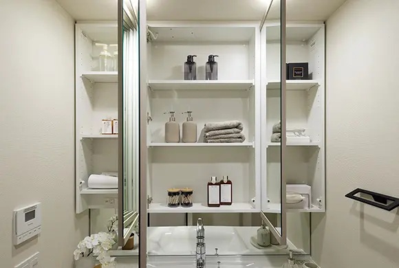 二方框付鏡裏収納