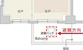 バルコニー避難ハッチ