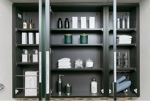 鏡裏収納付三面鏡