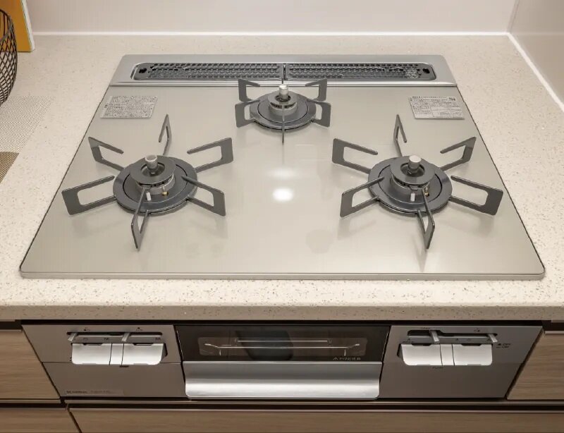 ガラストップ３口ガスコンロ