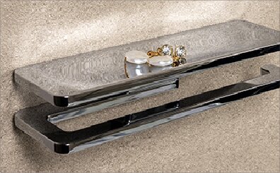 シェルフ付きタオル掛け