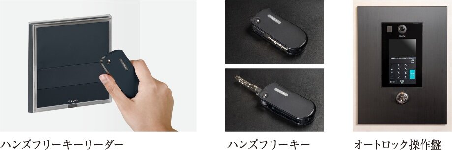 カメラ付きロビーインターホン
ハンズフリーキー対応オートロックシステム