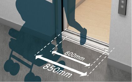 エレベーター出入口幅拡大