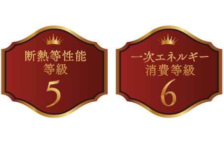 断熱等性能等級5
一次エネルギー消費等級6取得