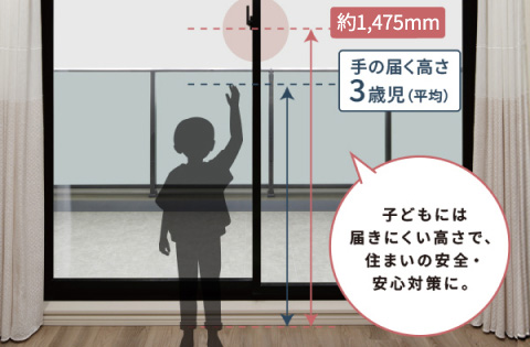 バルコニー側クレセント
高さ約1,475mm