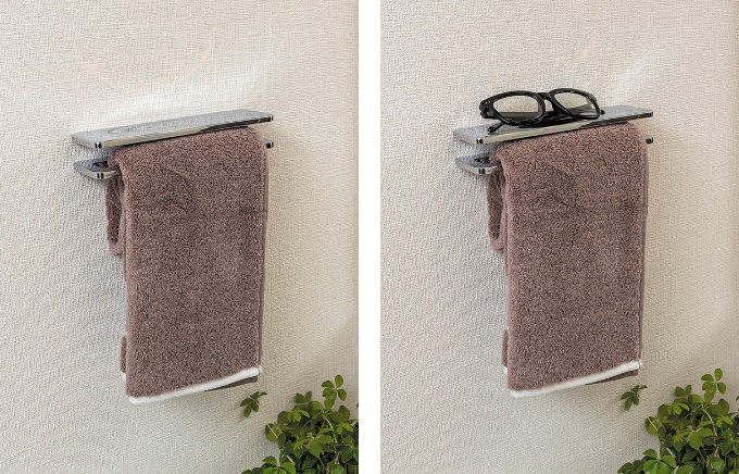 小物置き付タオル掛け