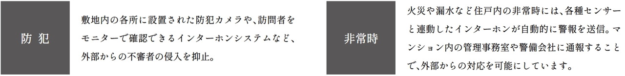 あらゆる面から安全な暮らしをサポートする
先進のセキュリティ体制。