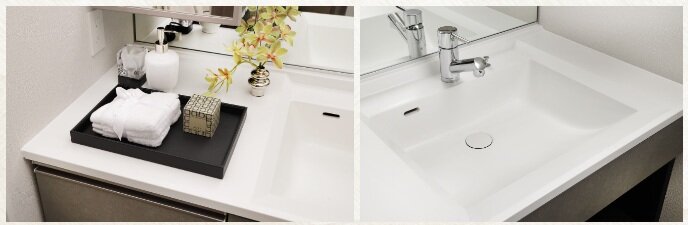 2人並んで使える洗面カウンター