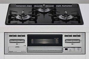 ガラストップ3口ガスコンロ