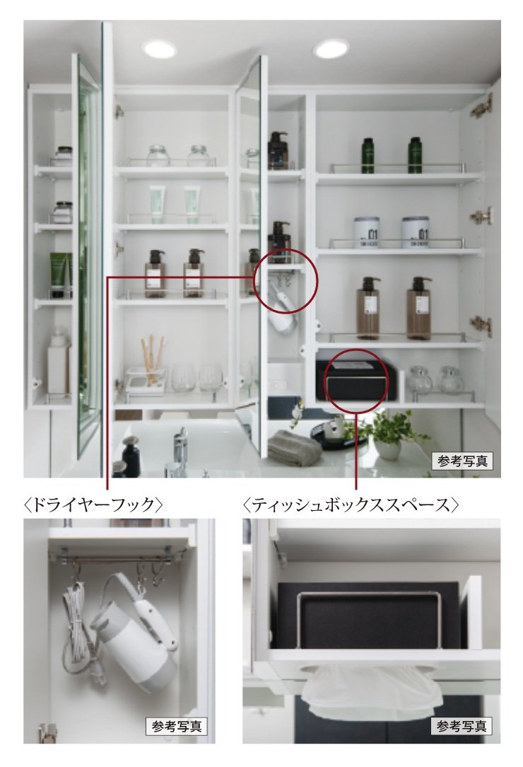 三面鏡裏収納