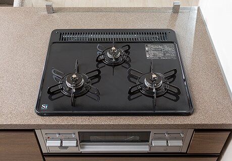 無水グリル付きホーロートップコンロ