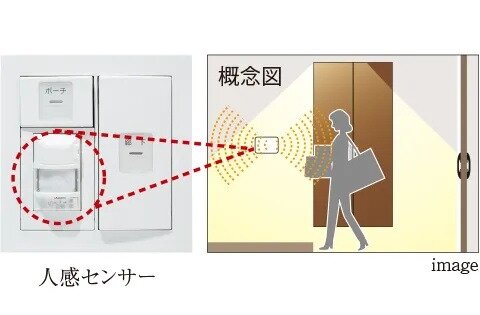 帰宅時に便利な人感センサー
（玄関照明）