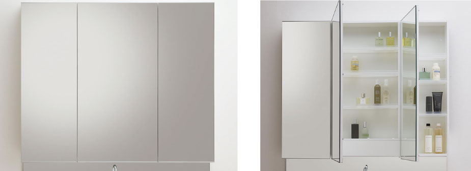 くもりシャット付 三面鏡