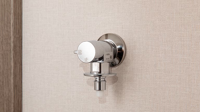 緊急止水弁付洗濯機用単水栓