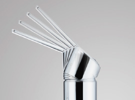 3段階にクリック感のあるレバーハンドル