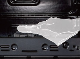 すっきり庫内で焼き網なしおそうじラクラク