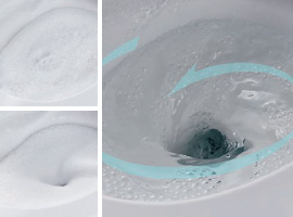 二つの泡　スパイラル水流