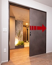 洋室に引き戸を採用