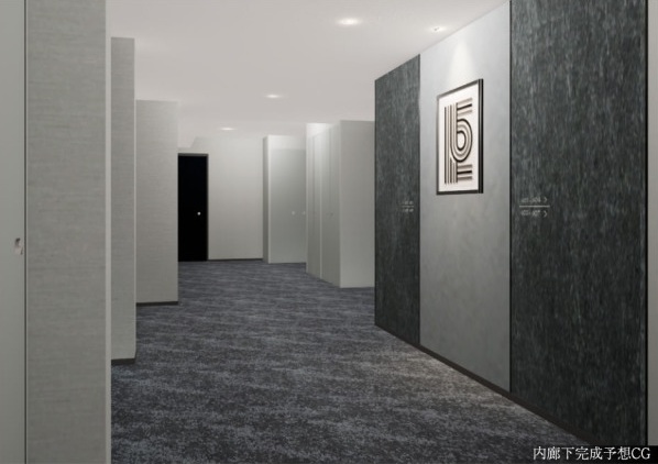 プライバシー性を高める内廊下を採用