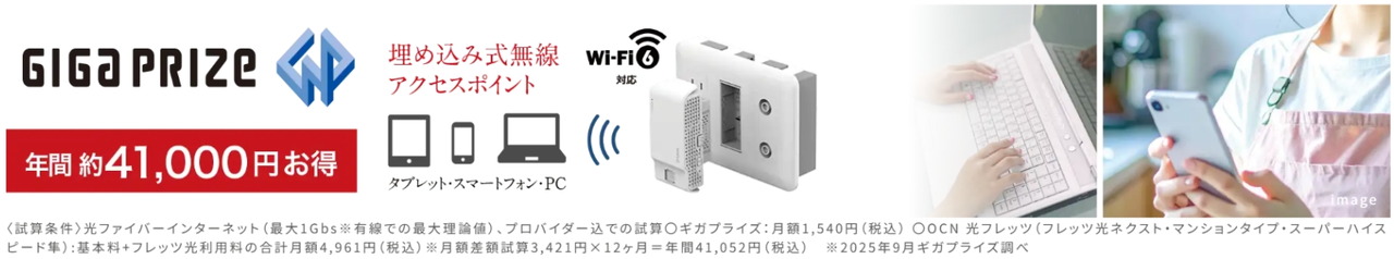 光ファイバーインターネット（ギガプライズ）