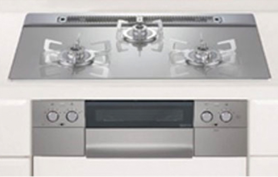 幅750mmのワイドなガラストップコンロ
※Dタイプは幅600mmとなります。