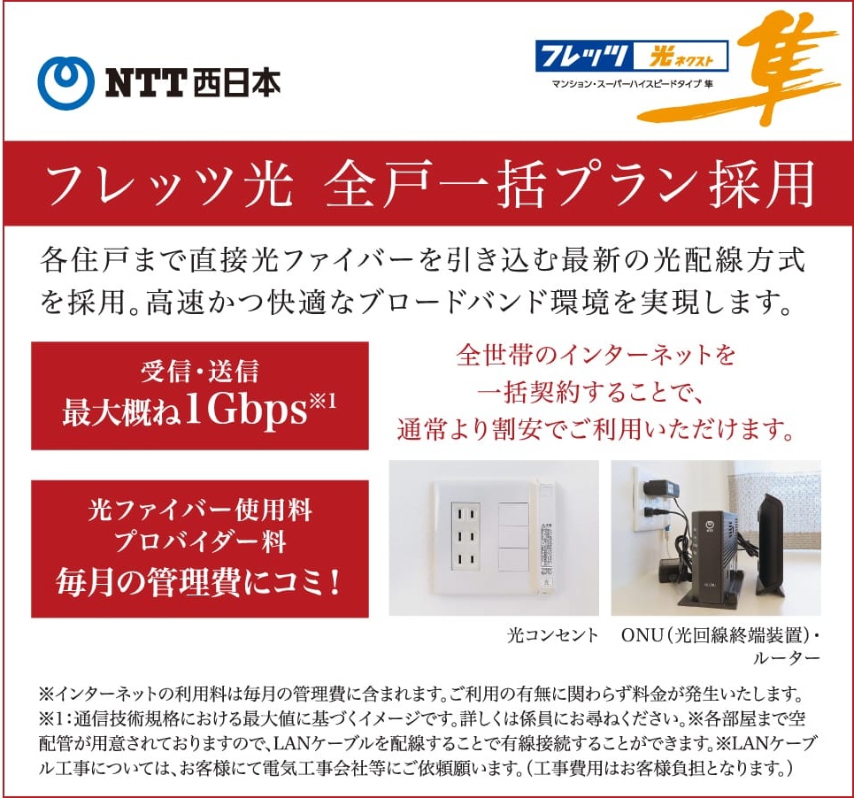 フレッツ光 全戸一括プラン採用