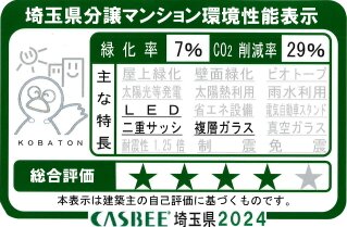 【レーベン鶴瀬駅前 SOLEIZ】
埼玉県分譲マンション環境性能表示
