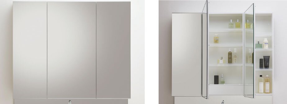 くもりシャット付 三面鏡