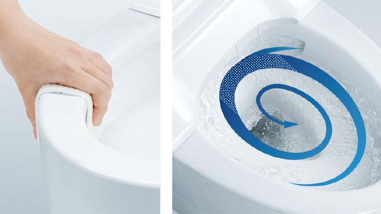 フチなし形状＆トルネード洗浄