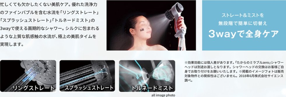 ウルトラファインバブルを含んだ水が肌や髪質を整える「たからのミラブルzero」