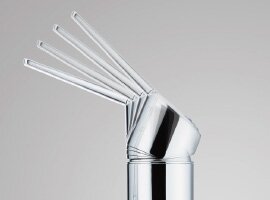 3段階にクリック感のあるレバーハンドル