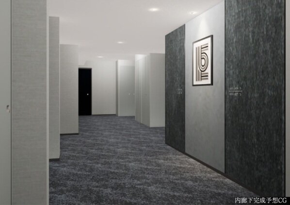 プライバシー性を高める内廊下を採用