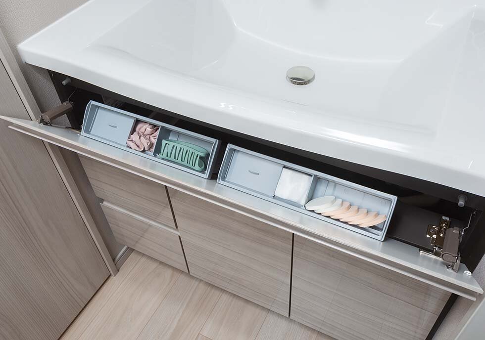 ボウル下ポケット収納