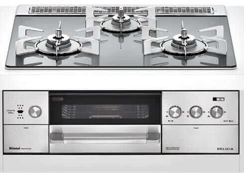 ガラストップ3口ガスコンロ