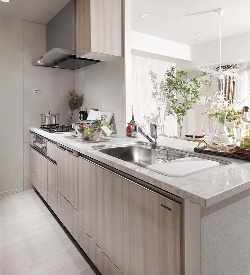 お料理づくりから後片付けまで快適にはかどるキッチン。