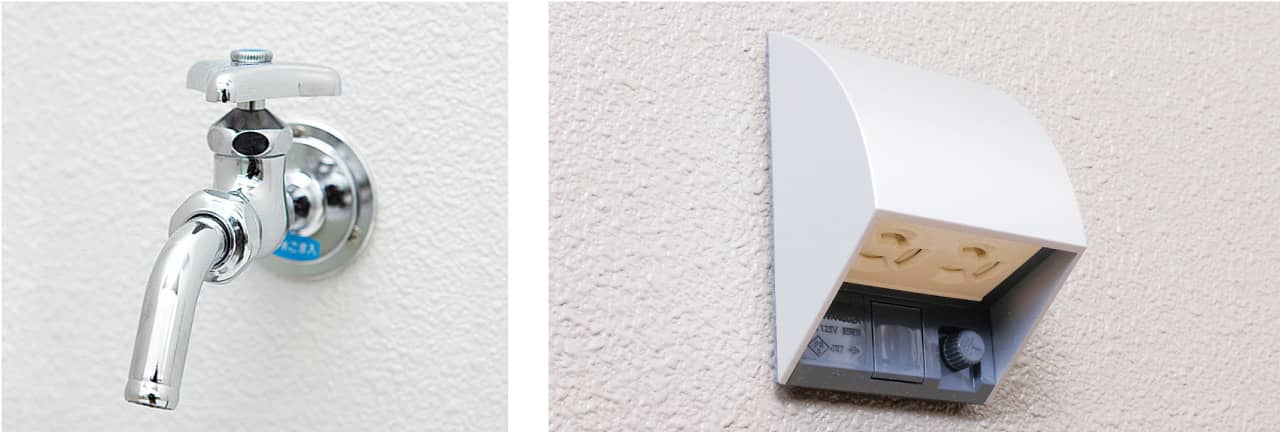 バルコニー水栓・防水コンセント