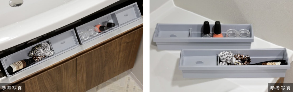 洗面ボウル手前のフロントポケット