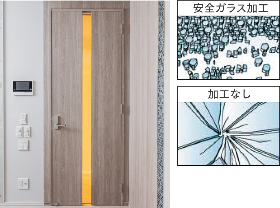 採光・安全性に優れたリビングドアガラス