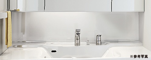 三面鏡下部ホーローパネル貼り