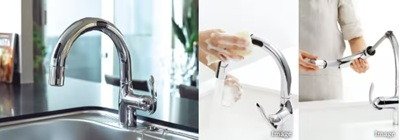 浄水器内蔵グースネック型タッチレス水栓