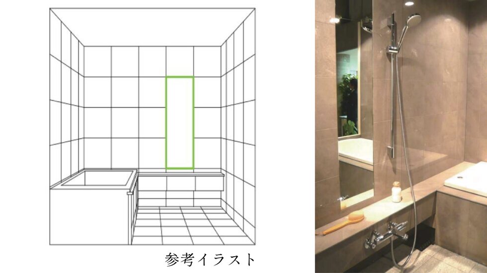 パネル一体型埋め込み鏡