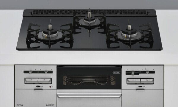 ガラストップ3口コンロ