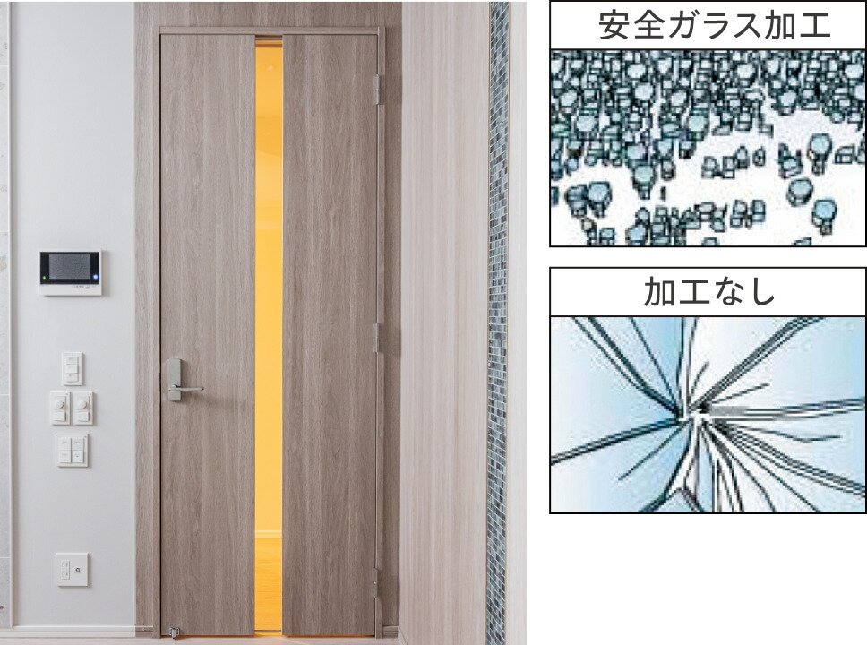 採光・安全性に優れたリビングドアガラス