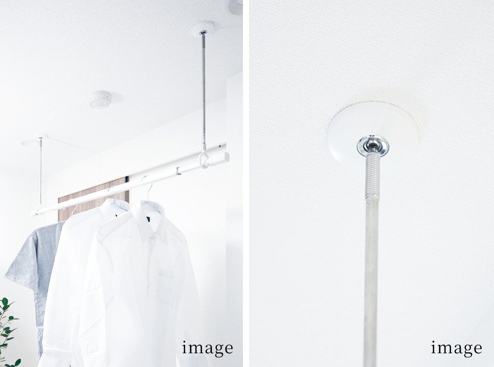 ワンタッチで着脱可能な室内用物干金物
（OPTION）