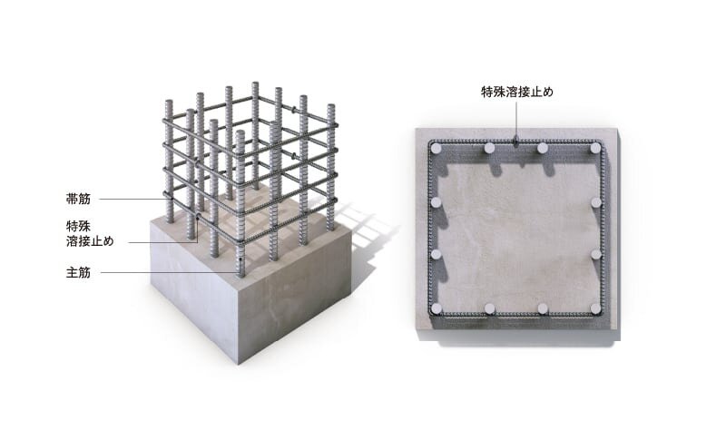 粘り強さをアップする柱構造