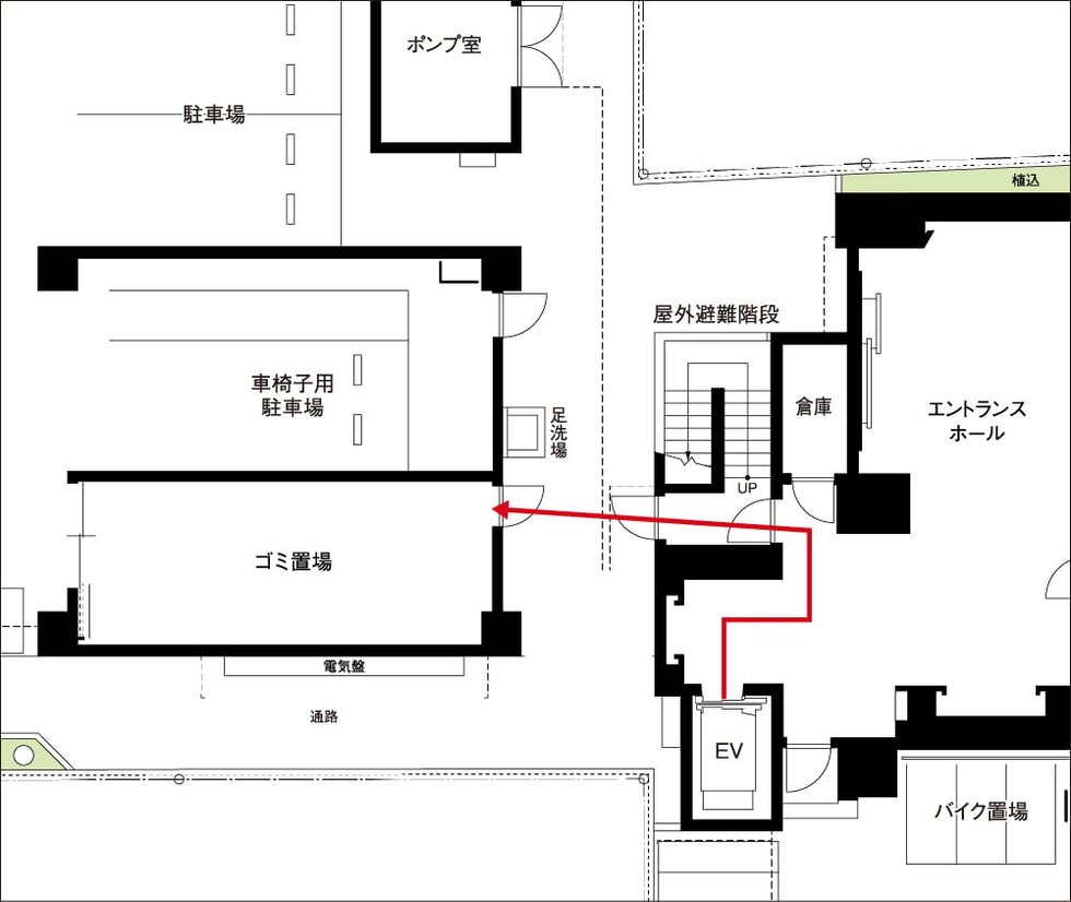雨に濡れずにゴミ出し可能なゴミ置場