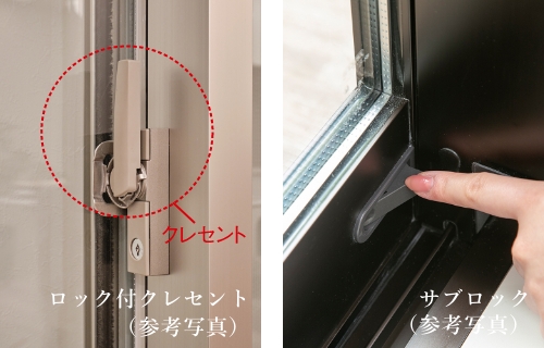 サッシ（鍵付クレセント）