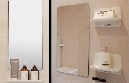 ホーローパネル＋マグネットミラー・小物置き