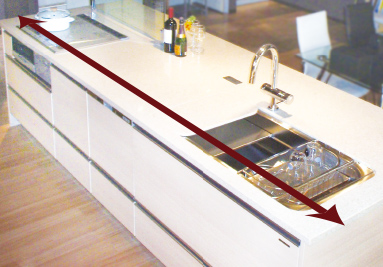 キッチン幅＋2,550mm以上