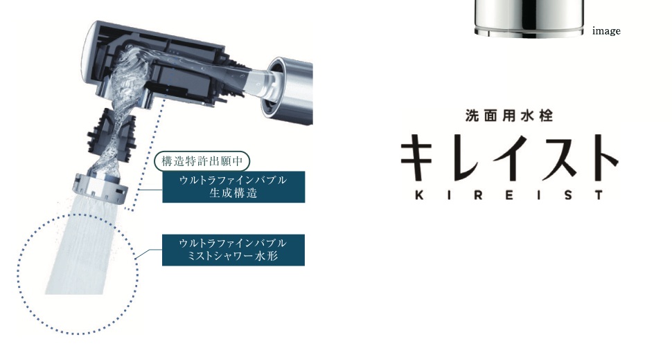 毎日の手洗いをパワフルに。ウルトラファインバブル生成構造※